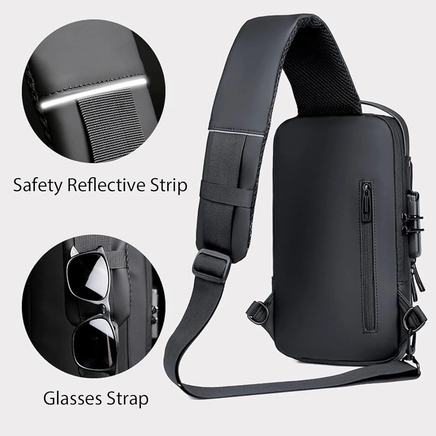New Carbon Fiber Streamline Anti-Theft Sling Bag, Auricz Bag, Auricz Sling Bag, Waterproof Shoulder Bag (grey)