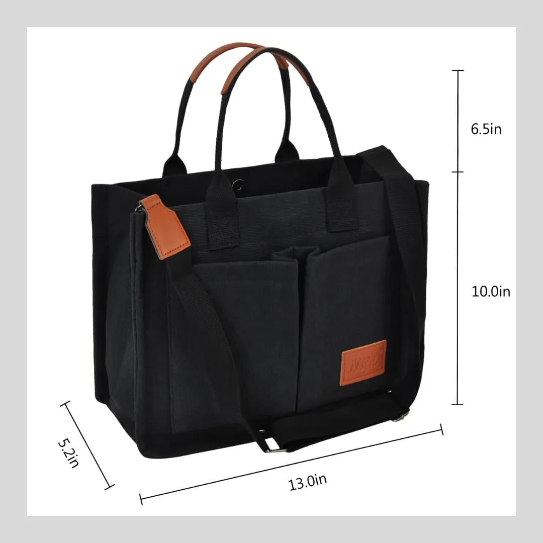 NGIL Large Canvas Tote Bag – Travel Shoulder Carryall for Women Laptop Case Lightweight Style for Work Commute or Weekend Use