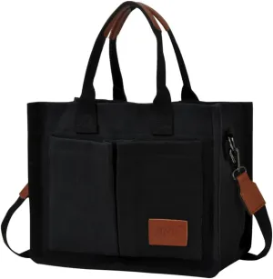 NGIL Large Canvas Tote Bag – Travel Shoulder Carryall for Women Laptop Case Lightweight Style for Work Commute or Weekend Use