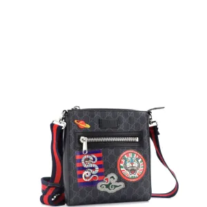 Night Courrier Zip Messenger GG Coated Canvas with Applique Small