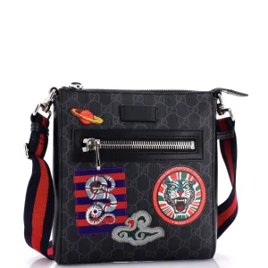 Night Courrier Zip Messenger GG Coated Canvas with Applique Small
