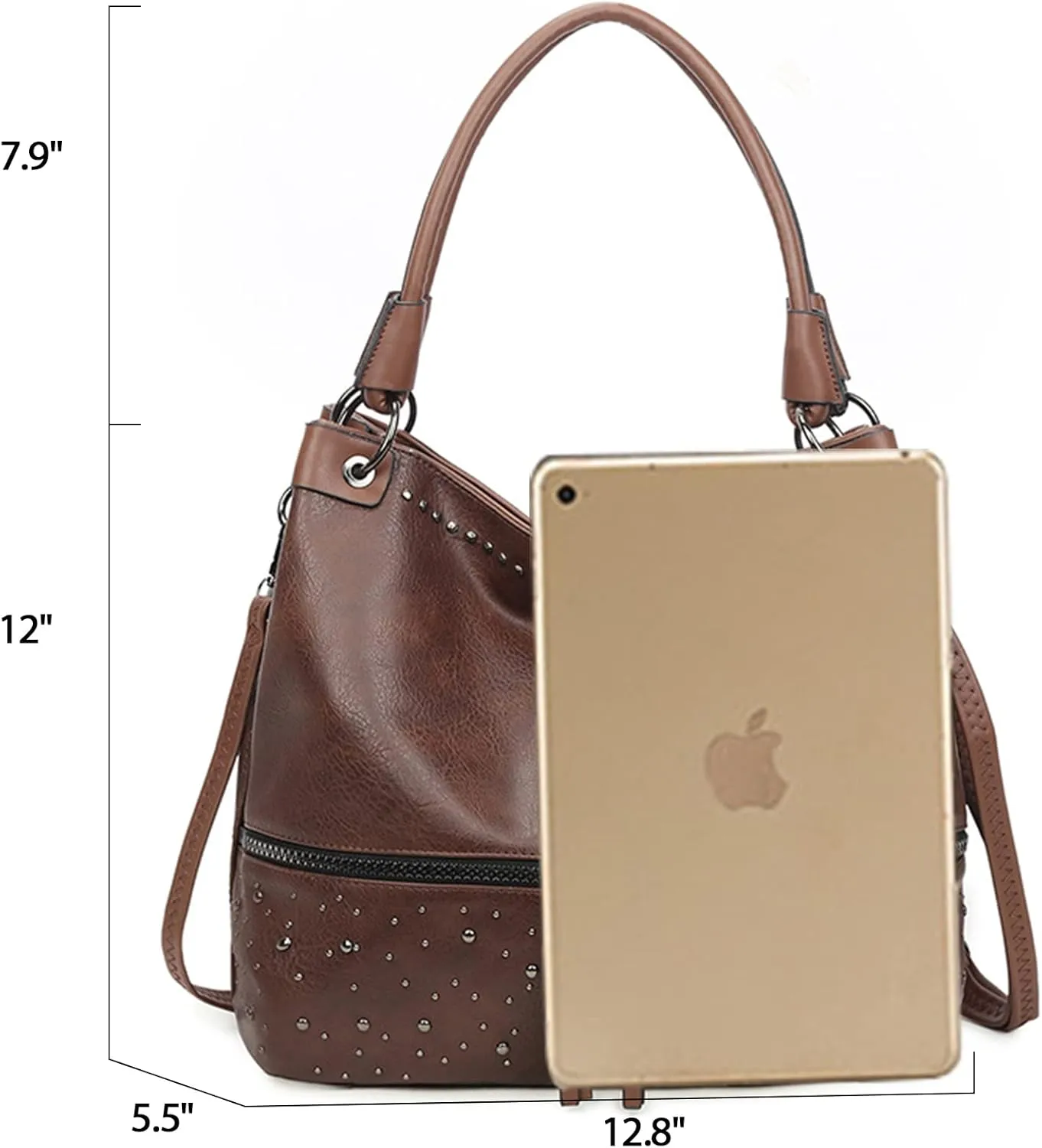 NOTAG Handbags for Women Fashion Purses and Handbags PU Leather Rivet Shoulder Crossbody Bags