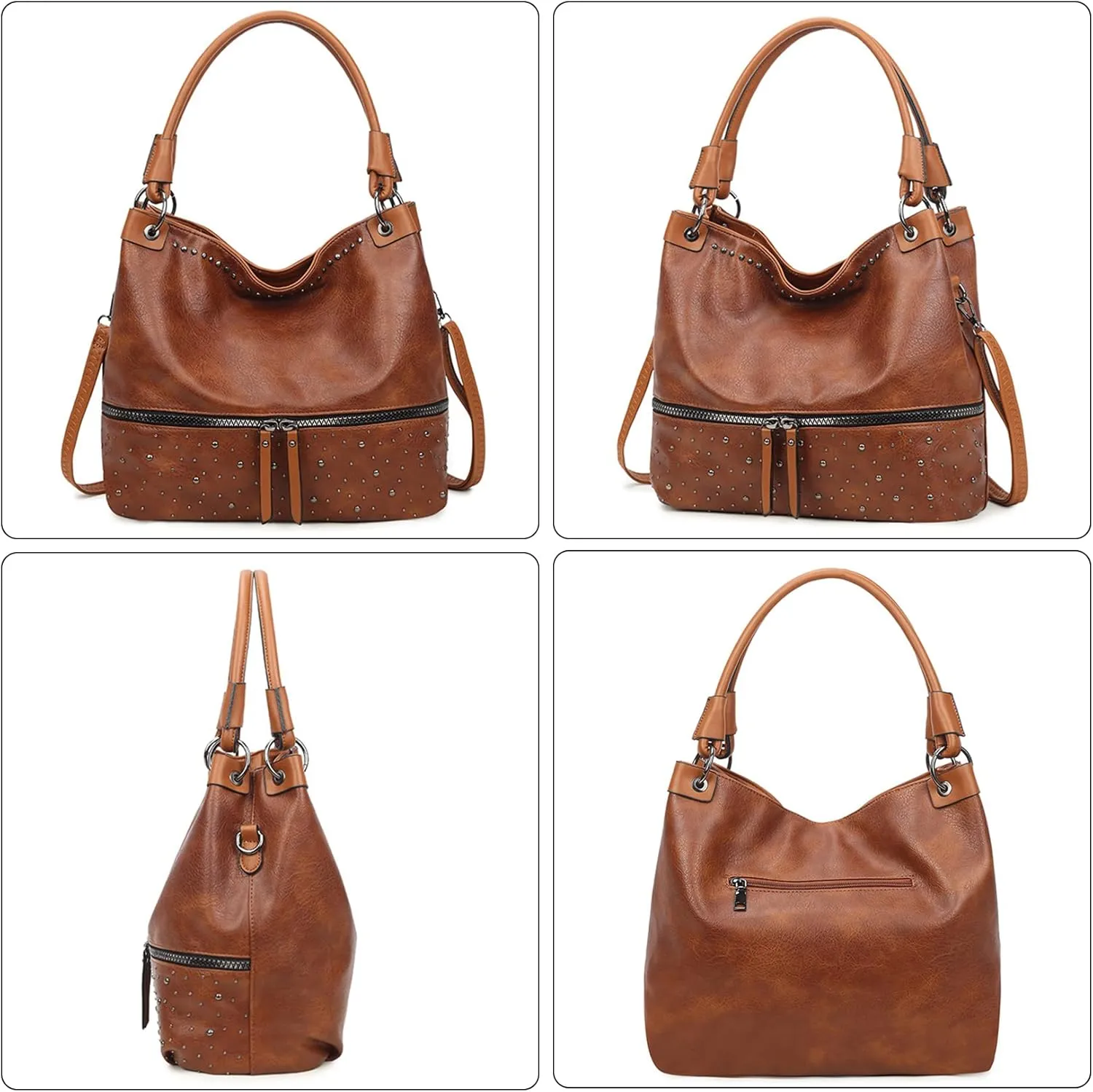 NOTAG Handbags for Women Fashion Purses and Handbags PU Leather Rivet Shoulder Crossbody Bags