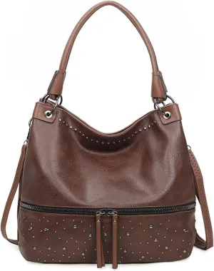 NOTAG Handbags for Women Fashion Purses and Handbags PU Leather Rivet Shoulder Crossbody Bags