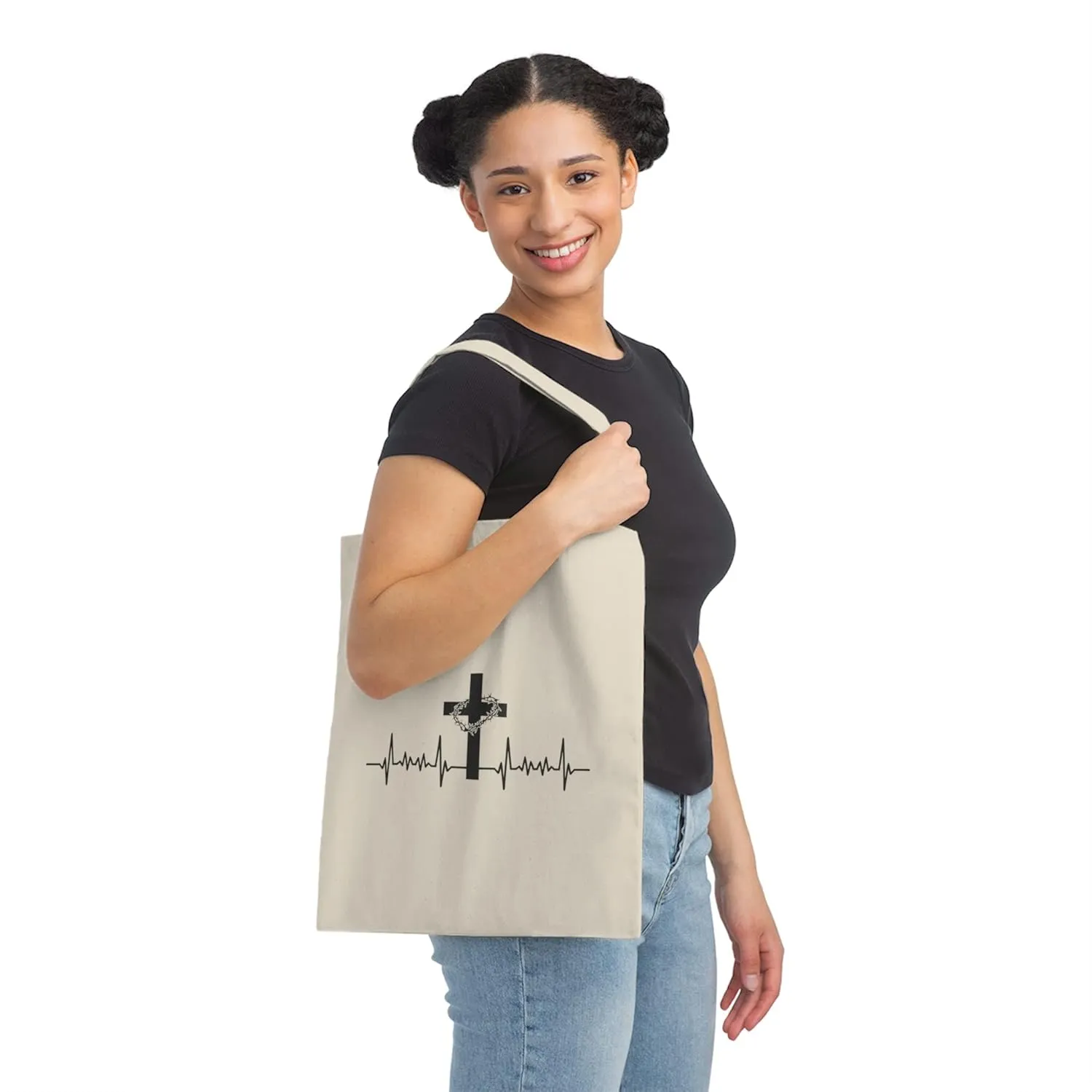 Novelty Christianity Cross Christianism Religious Devotee Hilarious Worshipping Worship Apostolic Evangelic Canvas Tote Bag