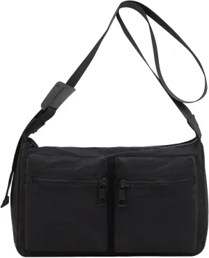 Nylon Crossbody Messenger Bag for Women, Casual Shoulder Bag Hobo Tote Bag with Multiple Pockets for Work College Daily
