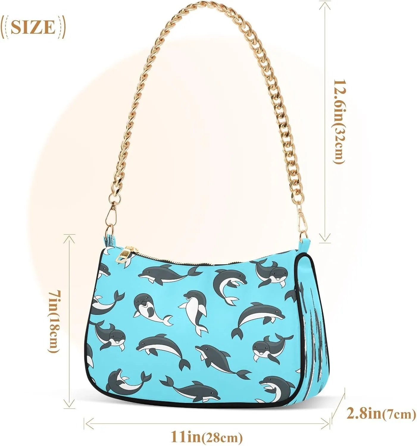 Ocean Theme Shoulder Purses for Women,Ocean Theme Shoulder Bag Purse Womens Crescent Crossbody Bag