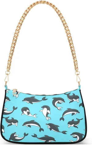 Ocean Theme Shoulder Purses for Women,Ocean Theme Shoulder Bag Purse Womens Crescent Crossbody Bag