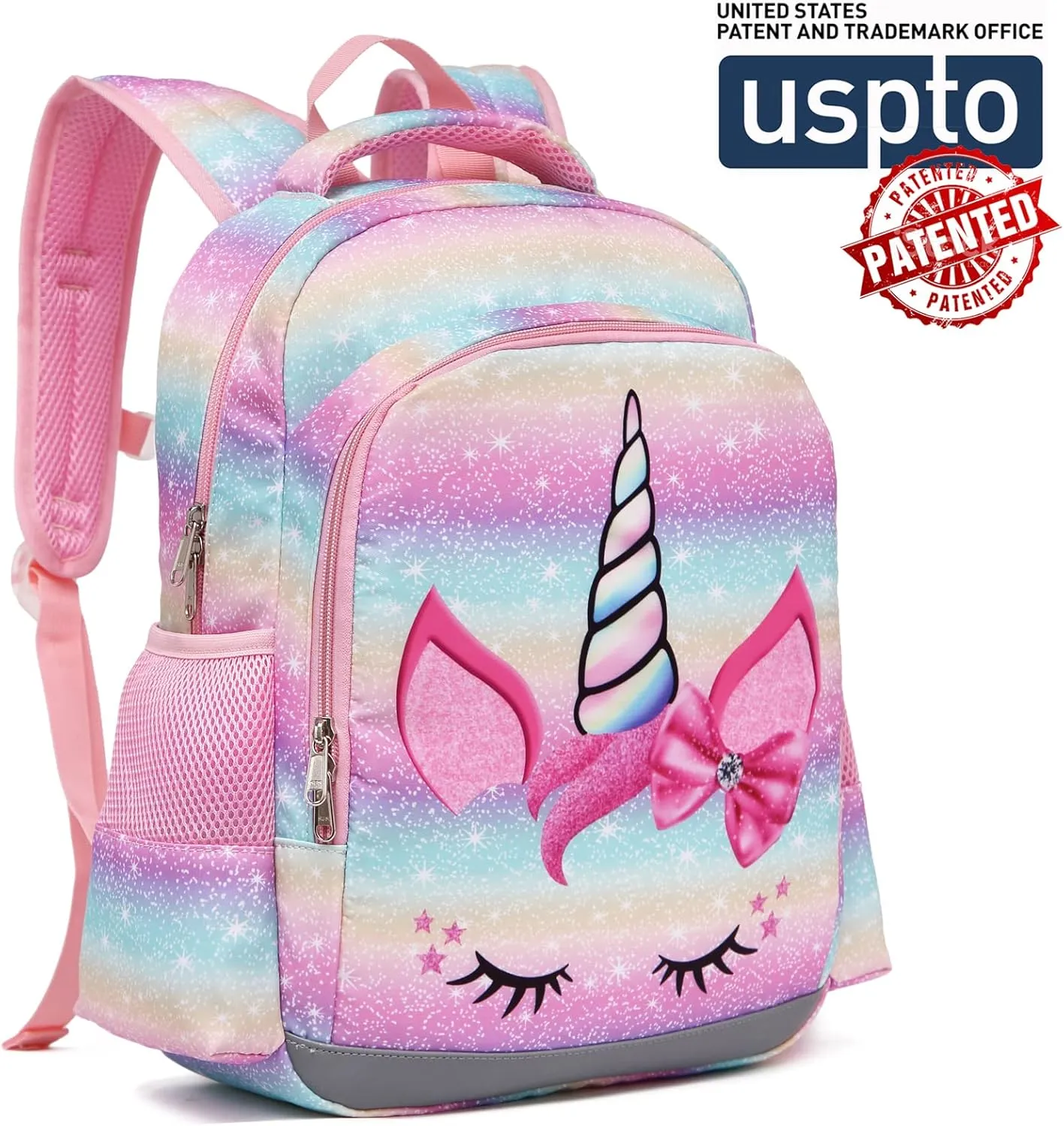 Octsky Unicorn Backpack for Girls, Kids Preschool backpacks Kindergarten Bookbag, Toddler BookBag with Chest Strap