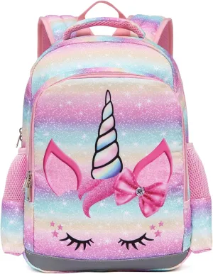 Octsky Unicorn Backpack for Girls, Kids Preschool backpacks Kindergarten Bookbag, Toddler BookBag with Chest Strap