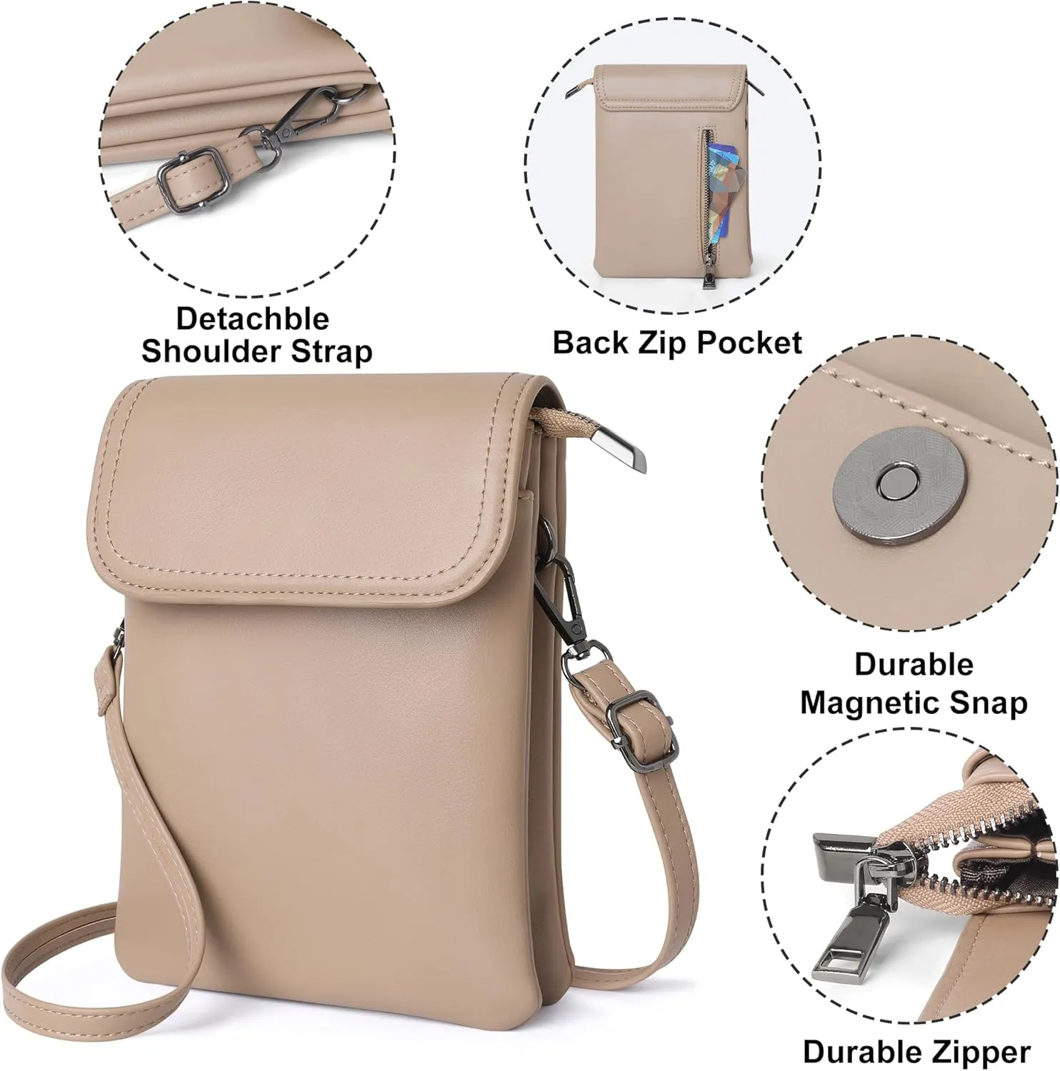 OIDERY Crossbody Bags for Women Small Cell Phone Wallet Purse with Adjustable Strap Women's Shoulder Handbag