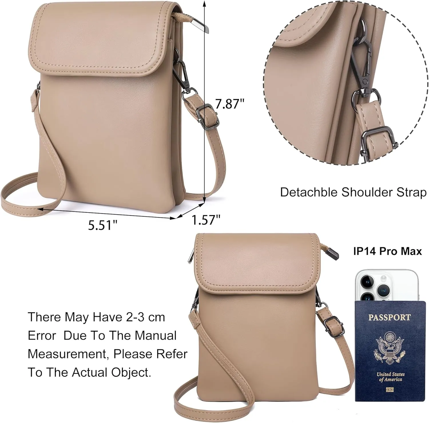 OIDERY Crossbody Bags for Women Small Cell Phone Wallet Purse with Adjustable Strap Women's Shoulder Handbag