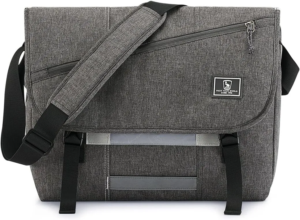 OIWAS Messenger Bag for Women, 17 Inch Laptop Crossbody Bags Men Casual Satchel Shoulder Bag College Travel Office Briefcase (Grey, 17 inch)