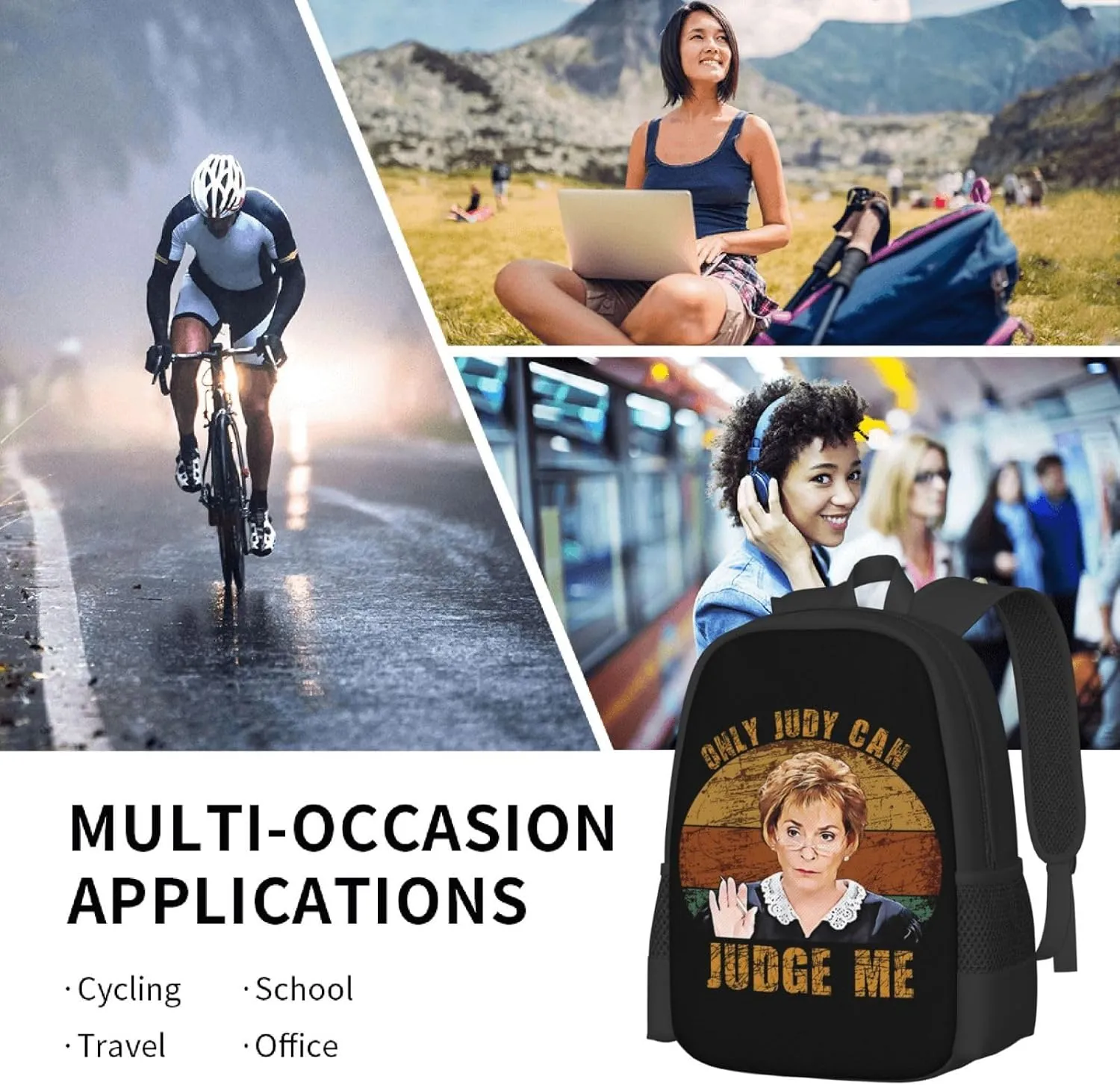 Only Judy Can Judge Me Backpack Lightweight Large Capacity Laptop Backpack Travel Backpacks for Unisex