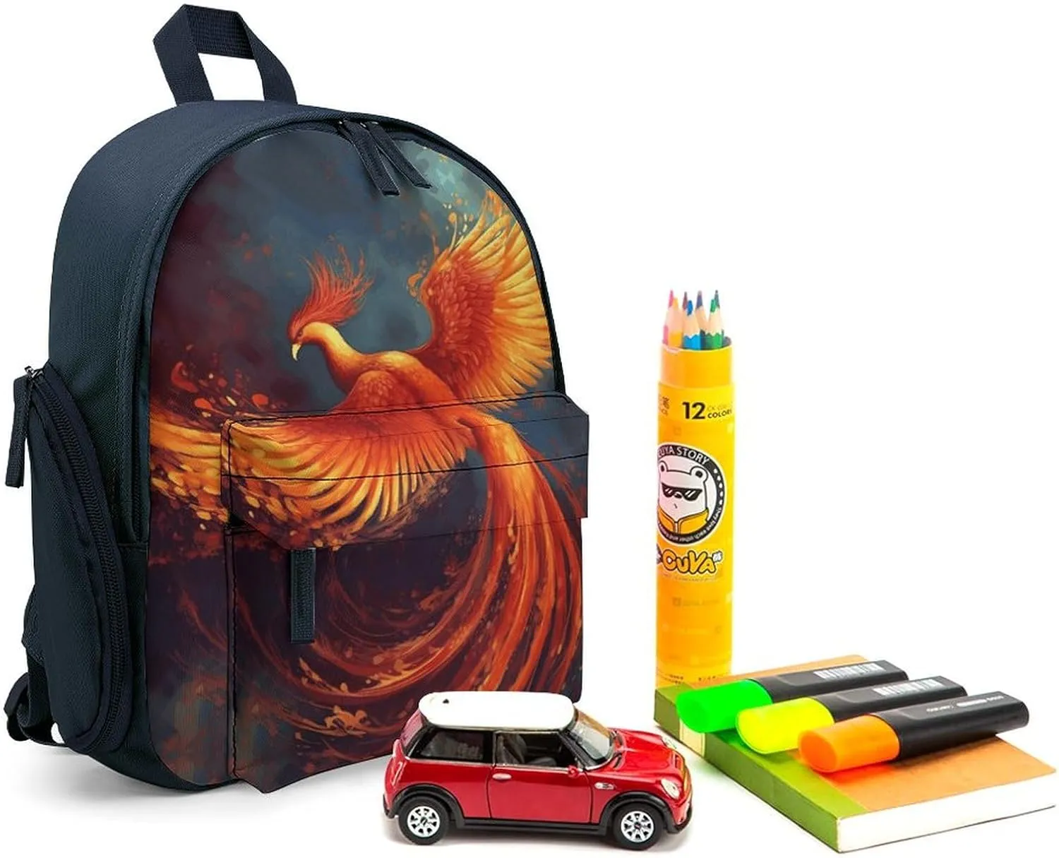 Orange Red Phoenix Travel Backpack Casual Bag Lightweight Hiking Backpacks for Business, Travelling, Hiking