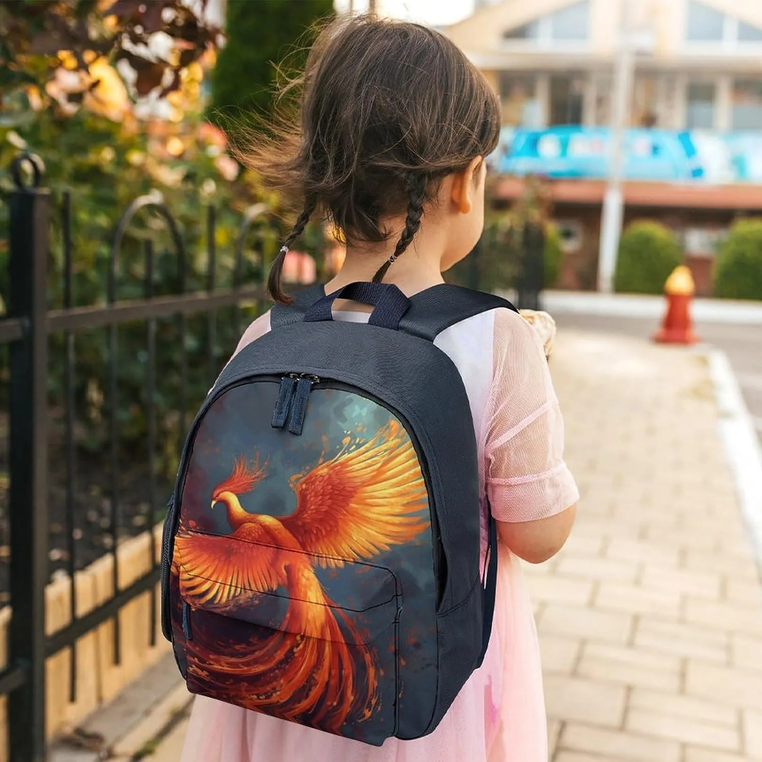 Orange Red Phoenix Travel Backpack Casual Bag Lightweight Hiking Backpacks for Business, Travelling, Hiking