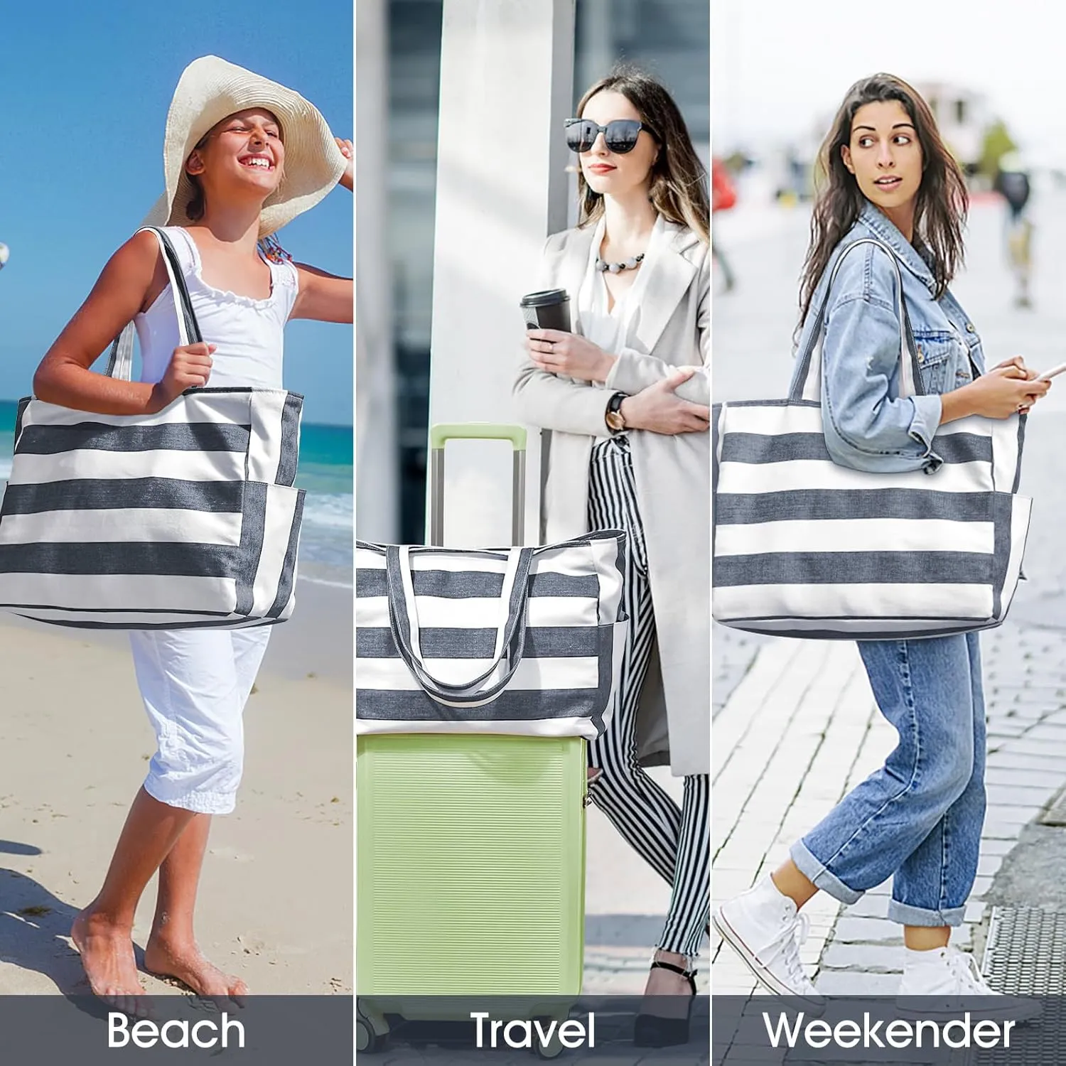 oscaurt Beach Bags for Women Travel Weekender Bag Swim Pool Bag Gifts for Women Travel Beach Essentials