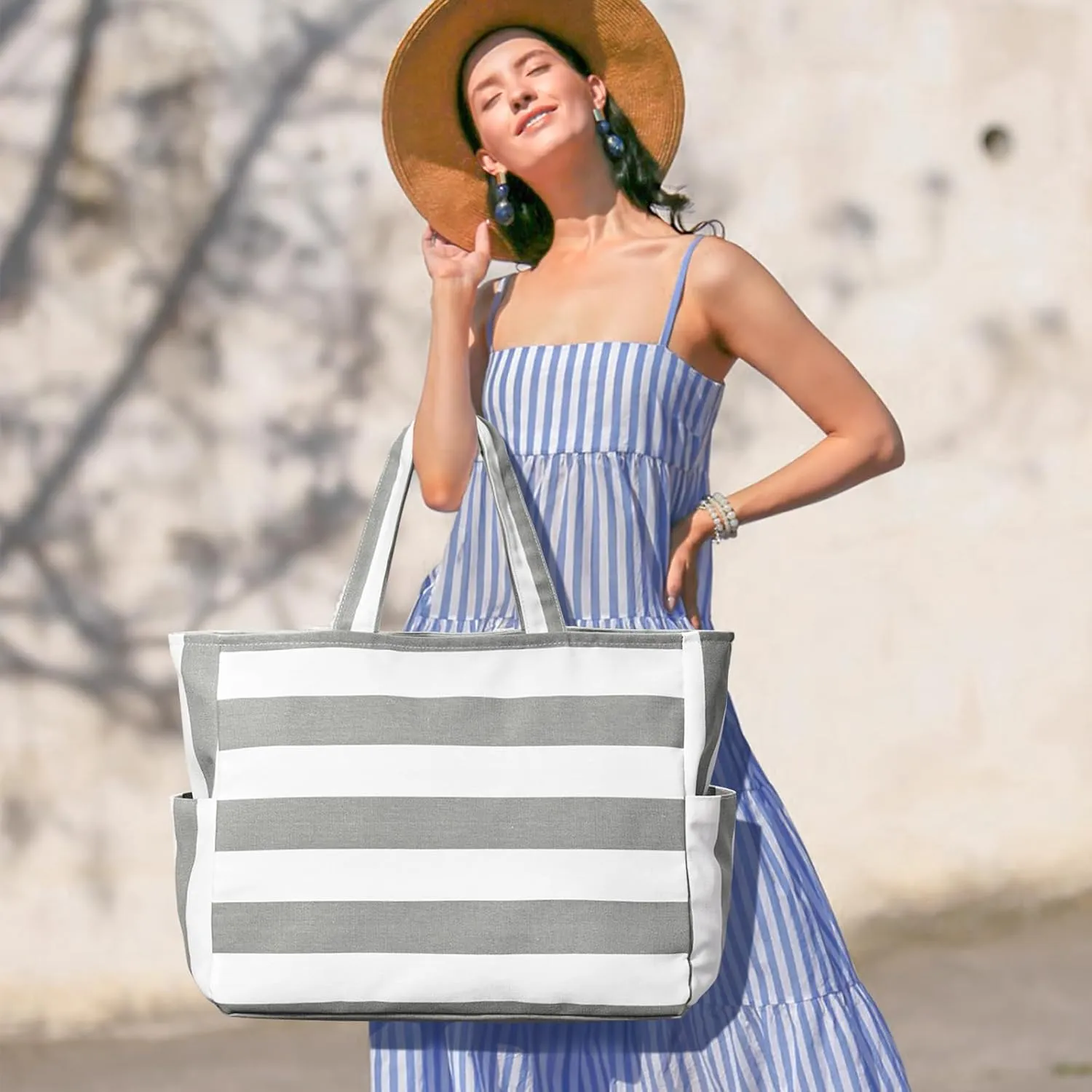 oscaurt Beach Bags for Women Travel Weekender Bag Swim Pool Bag Gifts for Women Travel Beach Essentials