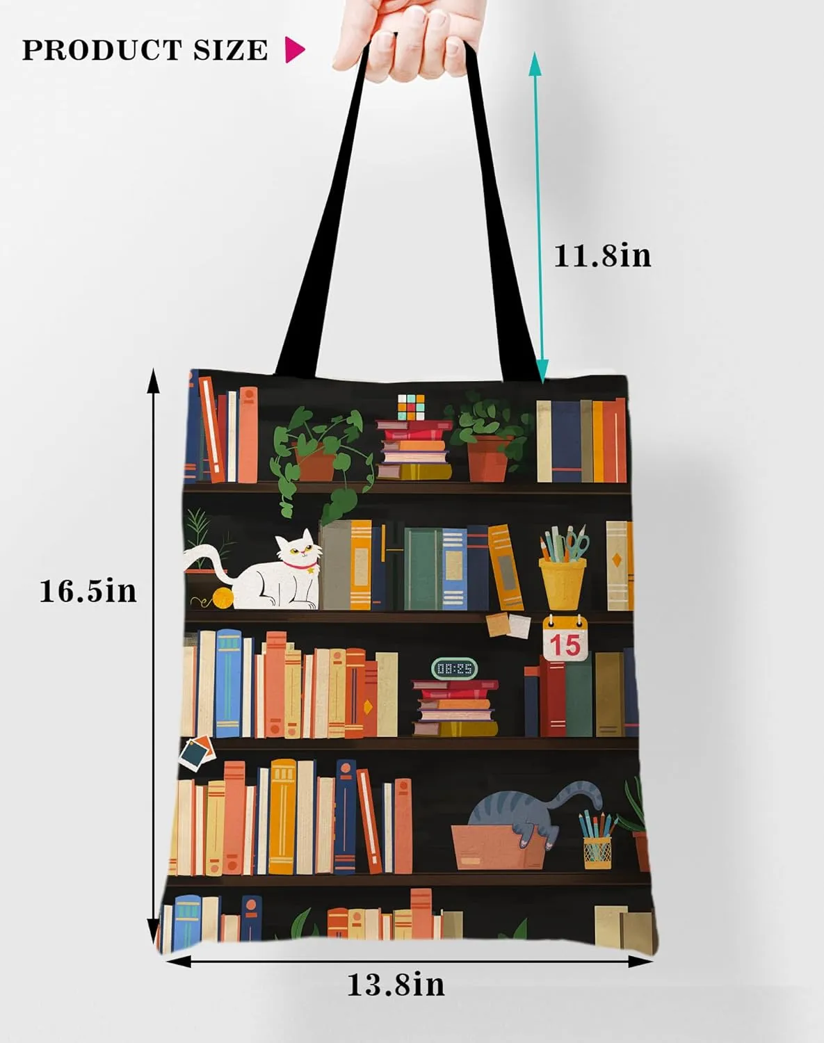 OUZ Stylish Reusable Canvas Tote Bag for Women, Lightweight & Durable Shoulder Bag for Shopping, Work, Gym, Beach, Travel