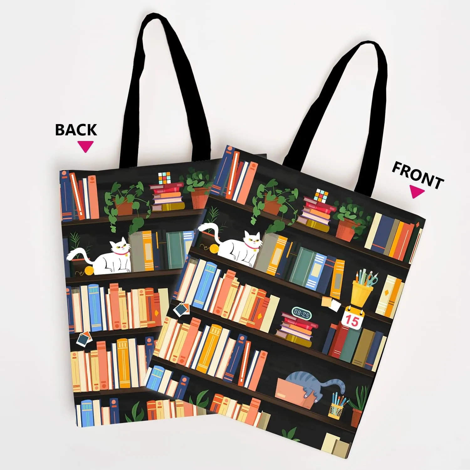 OUZ Stylish Reusable Canvas Tote Bag for Women, Lightweight & Durable Shoulder Bag for Shopping, Work, Gym, Beach, Travel