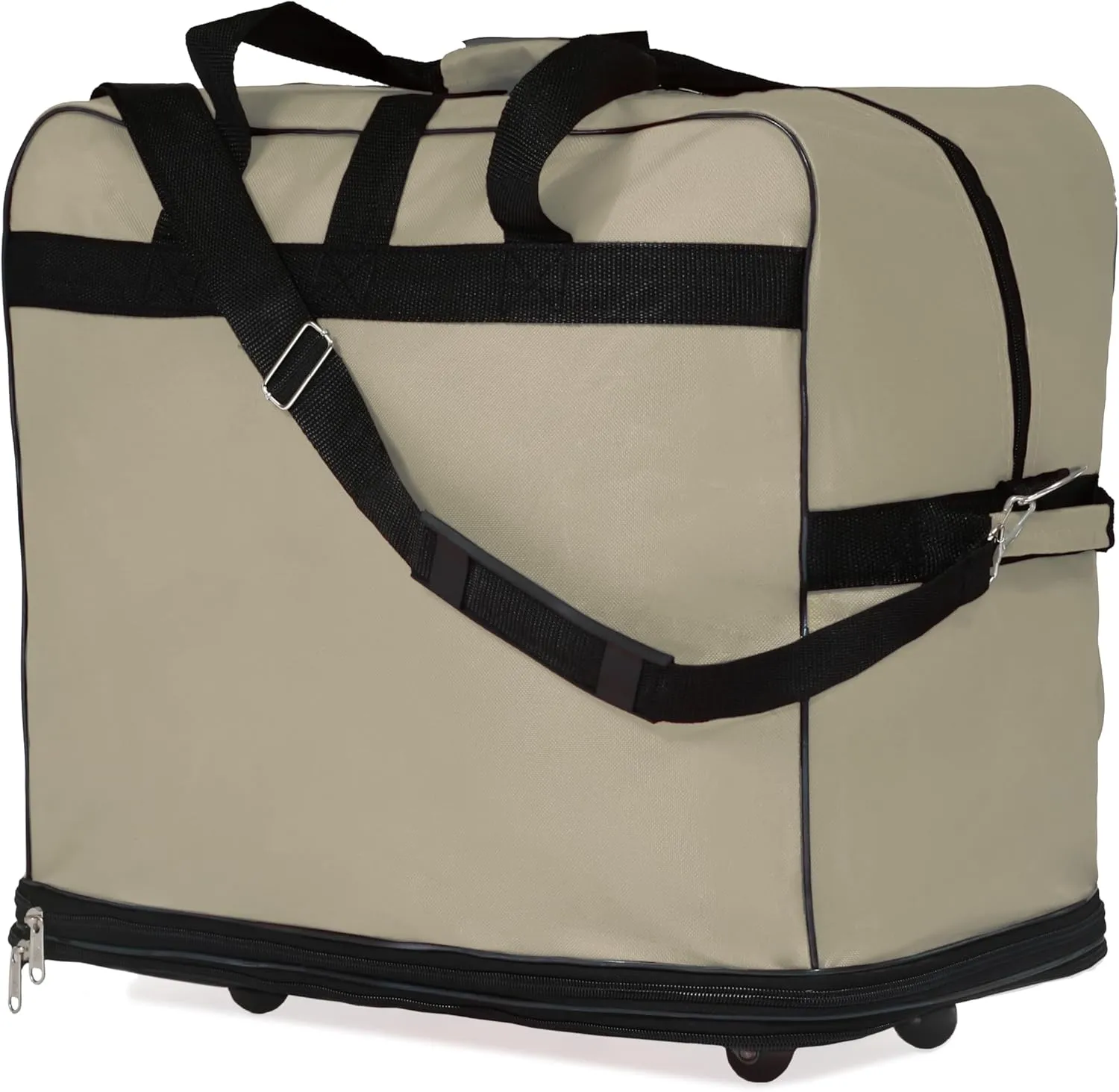 (Pack of 2) 36"" Duffle Bag Expandable Rolling Lightweight Wheeled Spinner Suitcase Luggage for Travel and Storage, Khaki, Wheelbag36