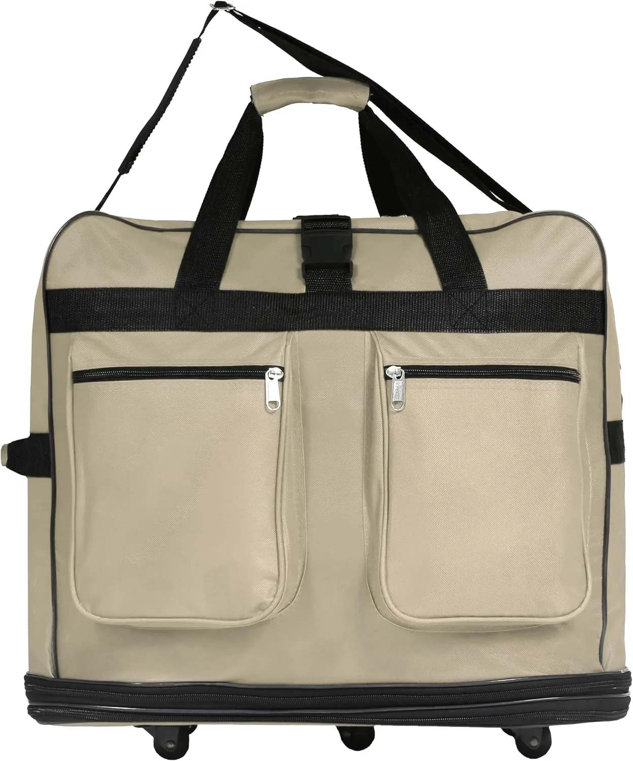 (Pack of 2) 36"" Duffle Bag Expandable Rolling Lightweight Wheeled Spinner Suitcase Luggage for Travel and Storage, Khaki, Wheelbag36