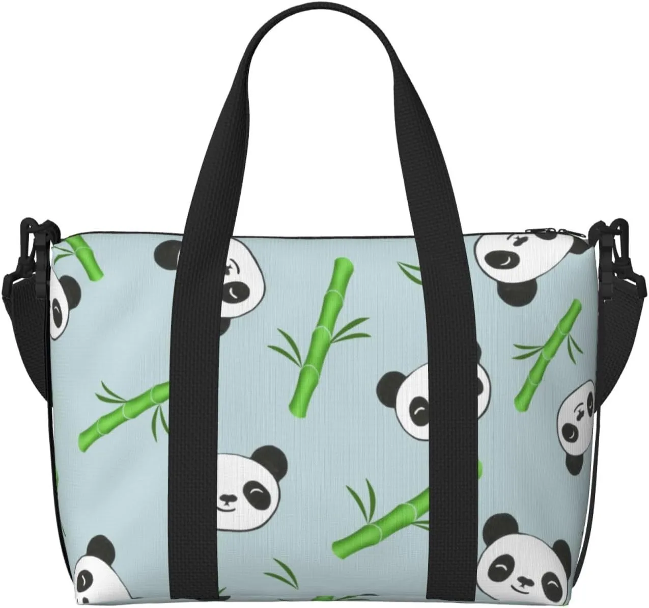 Panda Bamboo Twigs Travel Bag for Women Men Weekender Bags Carry on Overnight Bag Tote Bag Yoga Gym Bag for Gym, Work, Weekend, Travel, Personal Items