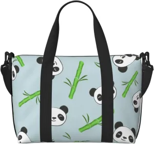 Panda Bamboo Twigs Travel Bag for Women Men Weekender Bags Carry on Overnight Bag Tote Bag Yoga Gym Bag for Gym, Work, Weekend, Travel, Personal Items