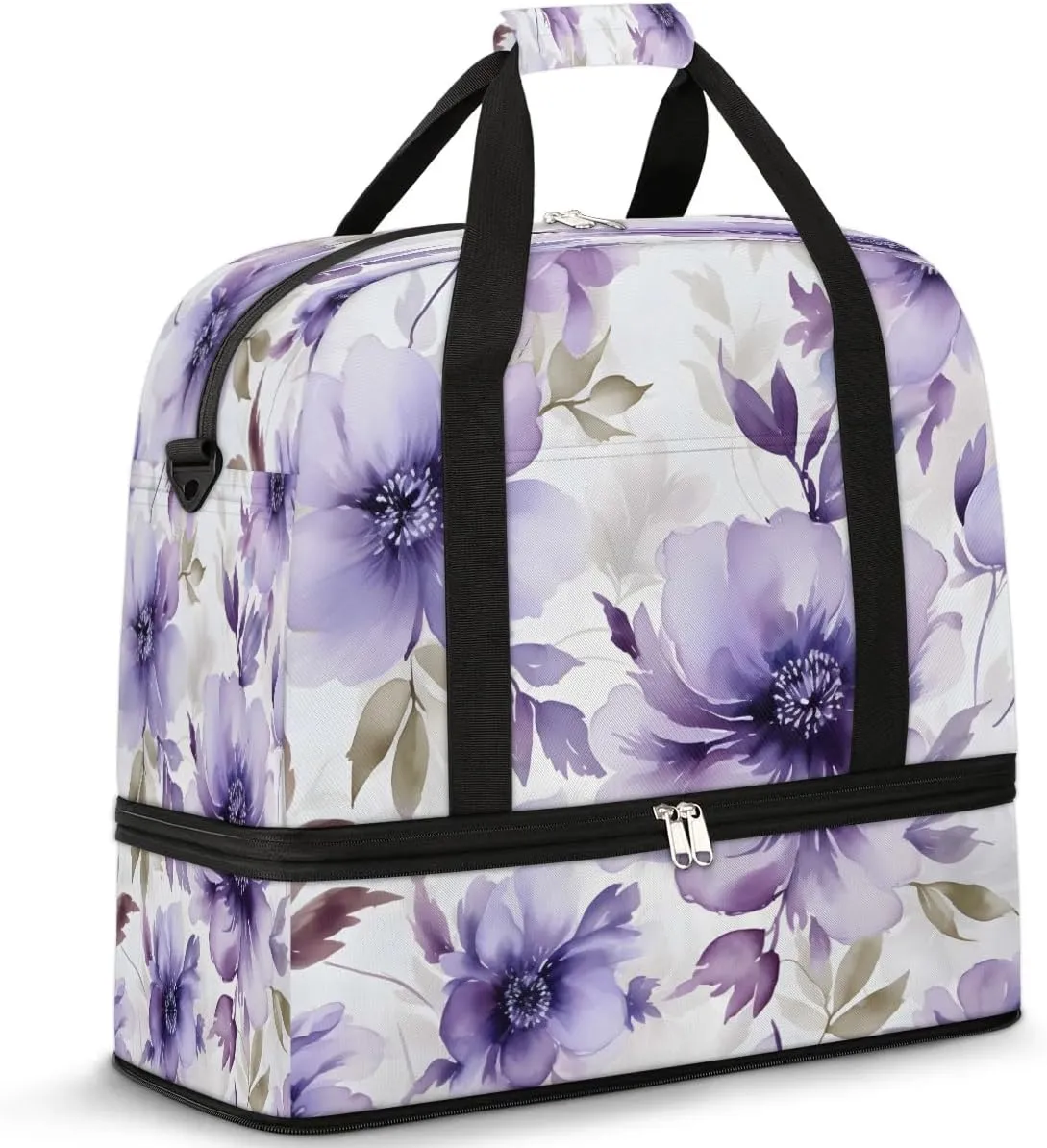 Pastel Petal Harmony Travel Duffel Bag, Travel Essentials, Gym Bag for Women, Weekender Overnight Bag With Shoes Compartment, Carry On Bags for Airplanes
