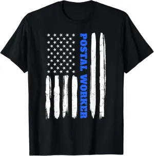 Patriotic Postal Worker American Flag Stars Stripes Postman T-Shirt