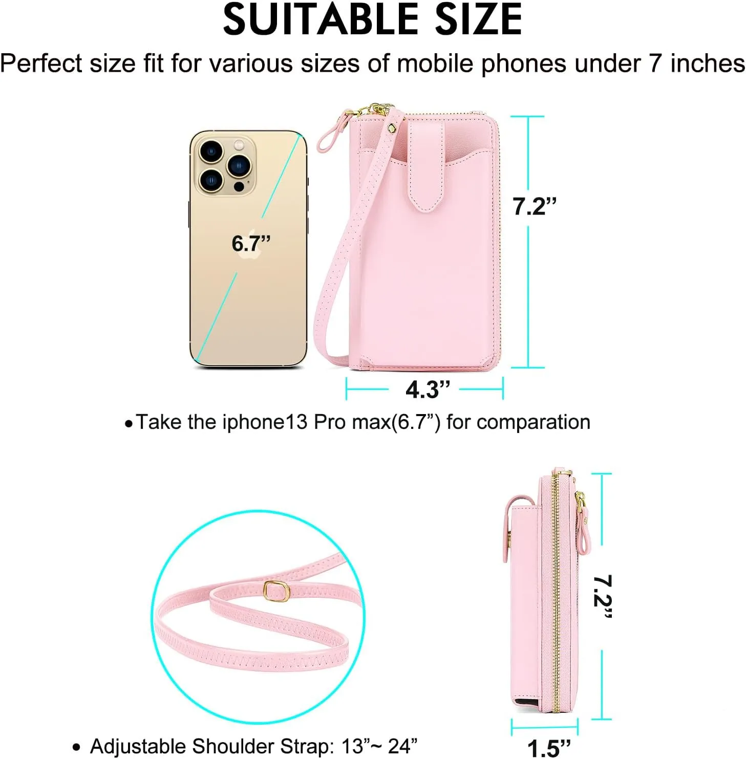 Peacocktion RFID Crossbody Wallet Purse for Women Small Travel Cell Phone Purses Trendy Vegan Leather Bags with Card Slots