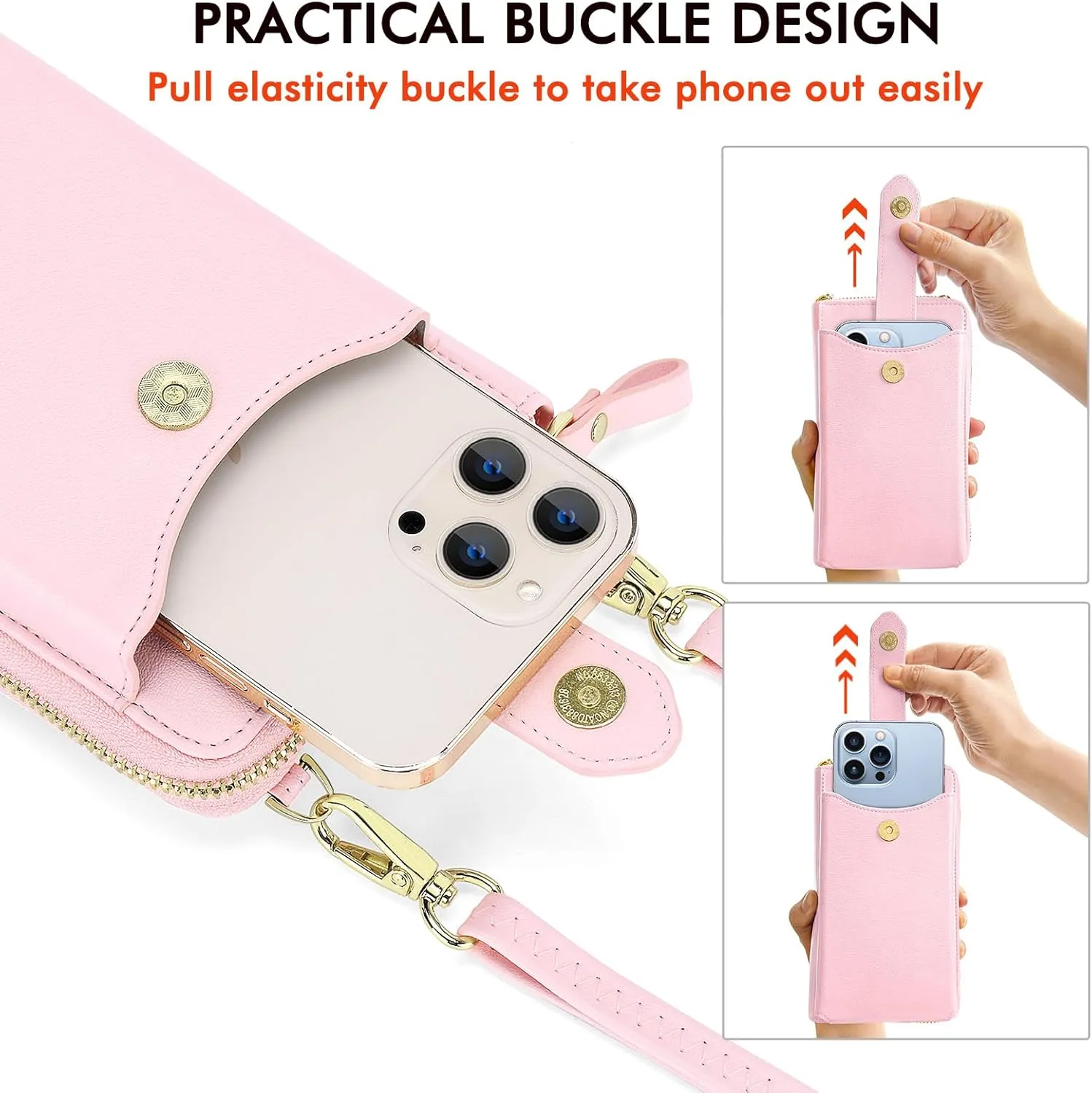 Peacocktion RFID Crossbody Wallet Purse for Women Small Travel Cell Phone Purses Trendy Vegan Leather Bags with Card Slots