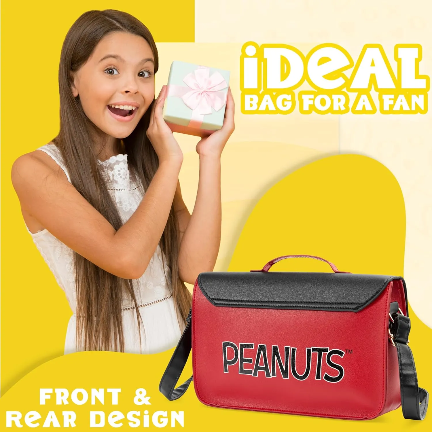 Peanuts Snoopy Crossbody Bag Girls Purse for Kids Teens Women Fashion Shoulder Bag