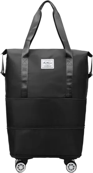 Pepepo Kulken Beente Travel Bag With Wheels, 2025 New Large Capacity Travel Bag - Universal Wheel Removable, 27L - 50L TravelBag (Black)