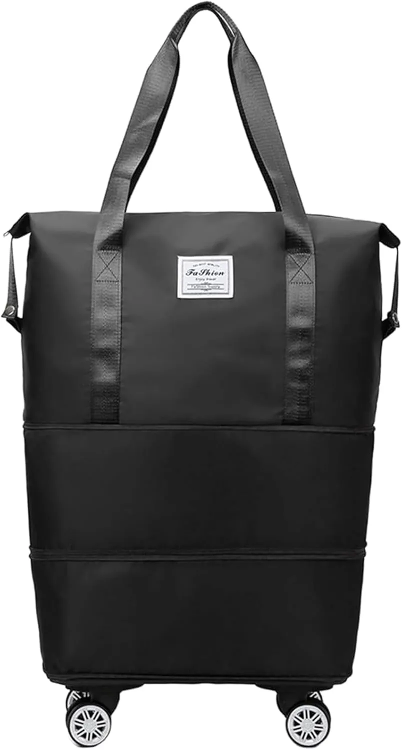 Pepepo Kulken Beente Travel Bag With Wheels, 2025 New Large Capacity Travel Bag - Universal Wheel Removable, 27L - 50L TravelBag (Black)