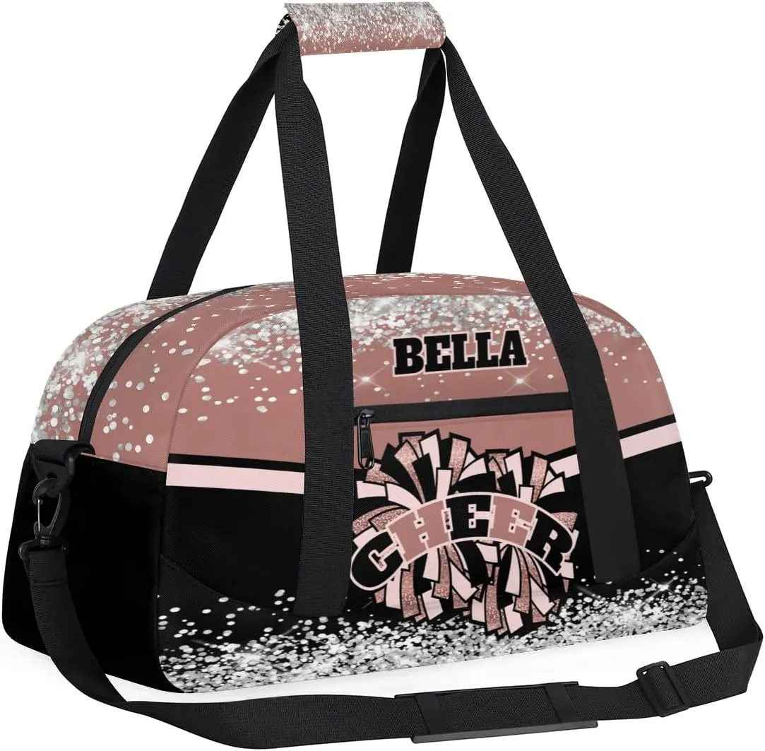 Personalized Cheer Bag Dance Bag for Girl, Custom Gym Bag Sport Duffel Bag, Weekender Bags Travel Duffel Bag Leopard Glam