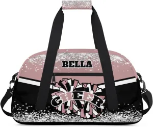 Personalized Cheer Bag Dance Bag for Girl, Custom Gym Bag Sport Duffel Bag, Weekender Bags Travel Duffel Bag Rose Gold Glam, Option 1