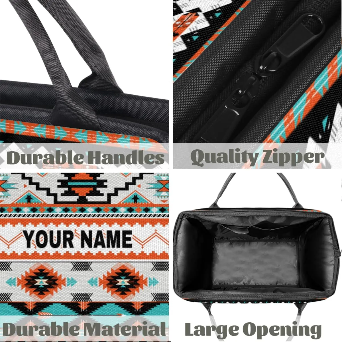 Personalized Custom Duffel Bags for Women Men, Personalized Customized Travel Duffel Bag, Waterproof Sports Gym Bag Weekender Overnight Bag Carry On Tote Bag, Colorful Ethnic Aztec Geometric