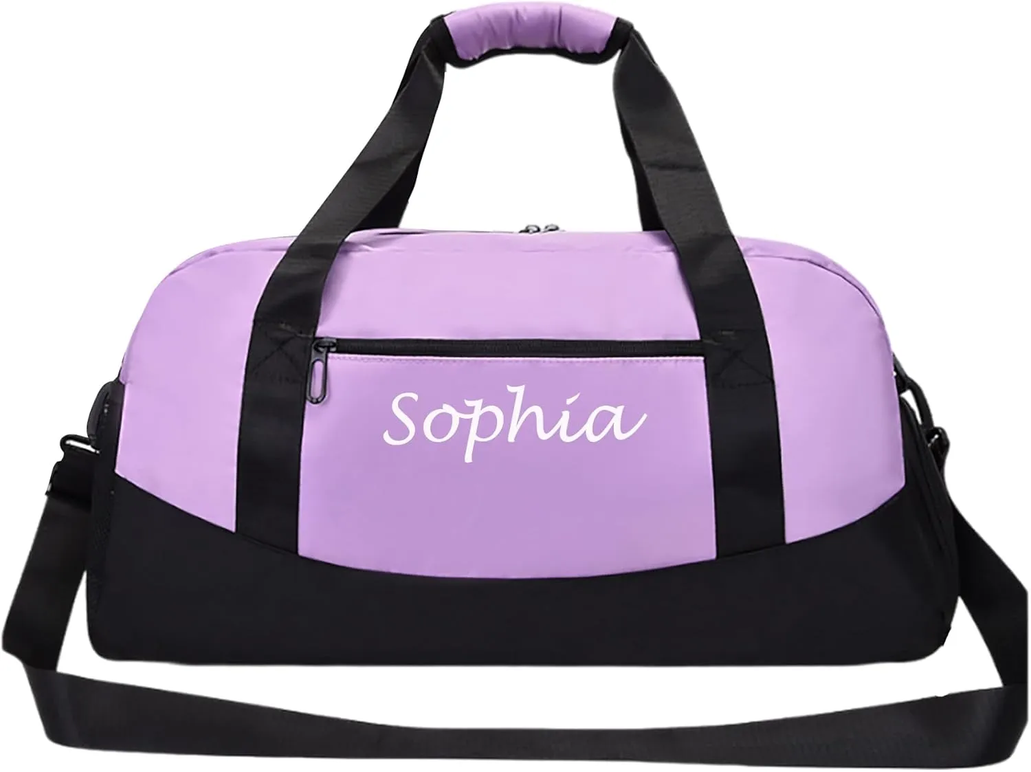 Personalized Duffel Bag Name Custom Sports Gym Bags Two Toned Travel Duffle Bag with Wet Dry Pockets & Shoe Weekend Overnight Bag for Women Men