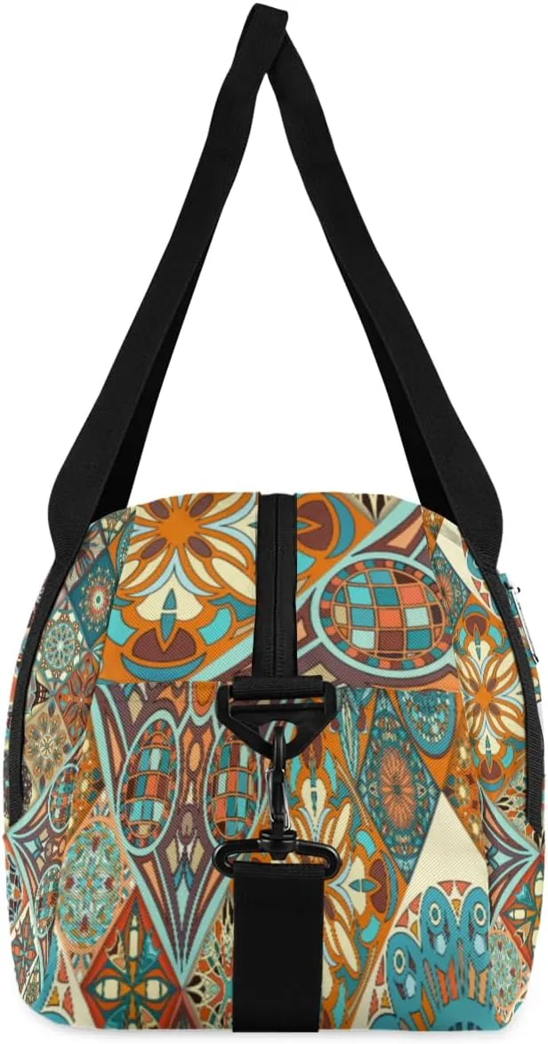 Personalized Kids Duffel Bag Mexican Talavera Tile,Custom Sport Gym Bag for Boys Girls,WWeekender Overnight Bags Travel Duffel Bag,Customized Kids Gift