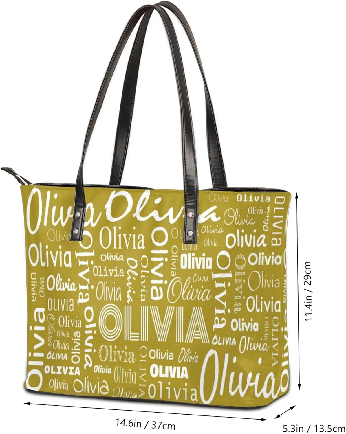 Personalized PU Leather Handbags for Women, Fashion Casual Shoulder Tote Bag Shopper Handbag Customized Gifts