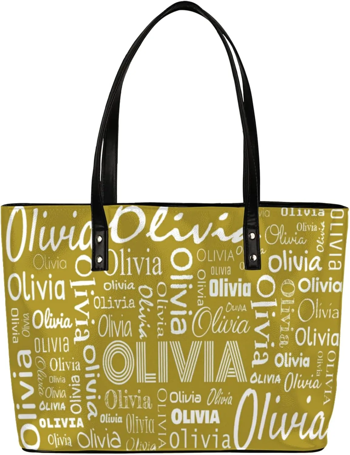 Personalized PU Leather Handbags for Women, Fashion Casual Shoulder Tote Bag Shopper Handbag Customized Gifts