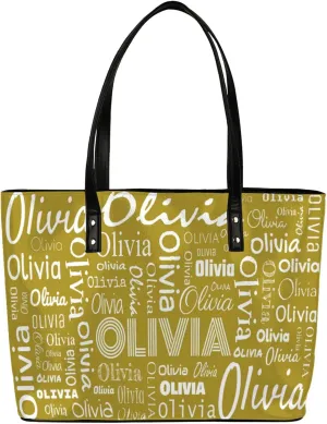 Personalized PU Leather Handbags for Women, Fashion Casual Shoulder Tote Bag Shopper Handbag Customized Gifts