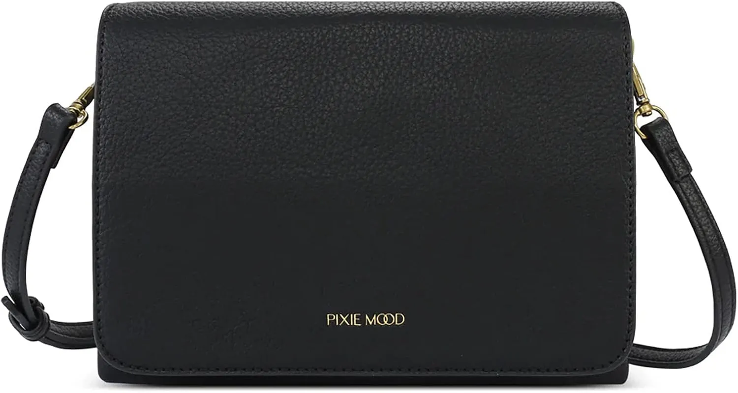 Pixie Mood GIANNA-CBODY-PINK-OS Pebbled Exterior Dual Straps, Vegan Leather Crossbody Handbag Purse