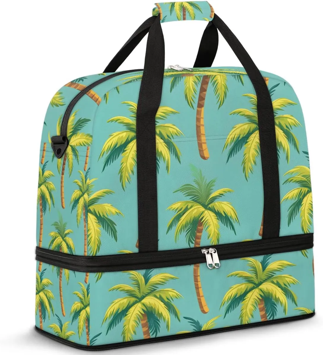 Plants Coconut Tree Travel Duffel Bag for Women Men Weekender Overnight Bag with Shoe Compartment Foldable Sports Gym Luggage Bag