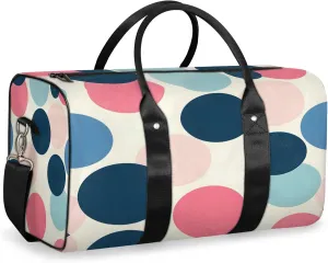 Polka Dots Duffle Bag for Travel, Overnight Weekend Gym Carry On Luggage Bag, Circle Travel Duffel Bag for Men Women
