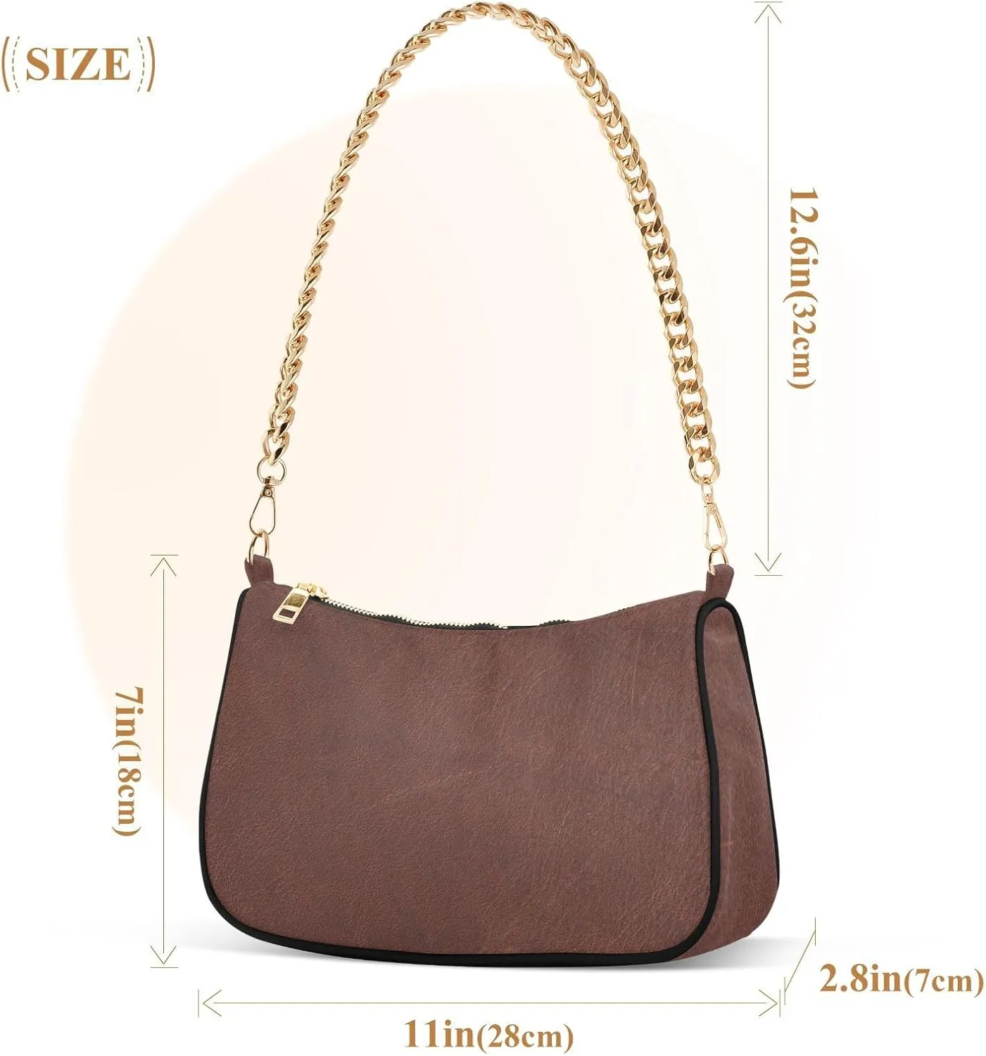 Polyester Shoulder Purses for Women,Fashion Shoulder Bag Purse Womens Crescent Crossbody Bag