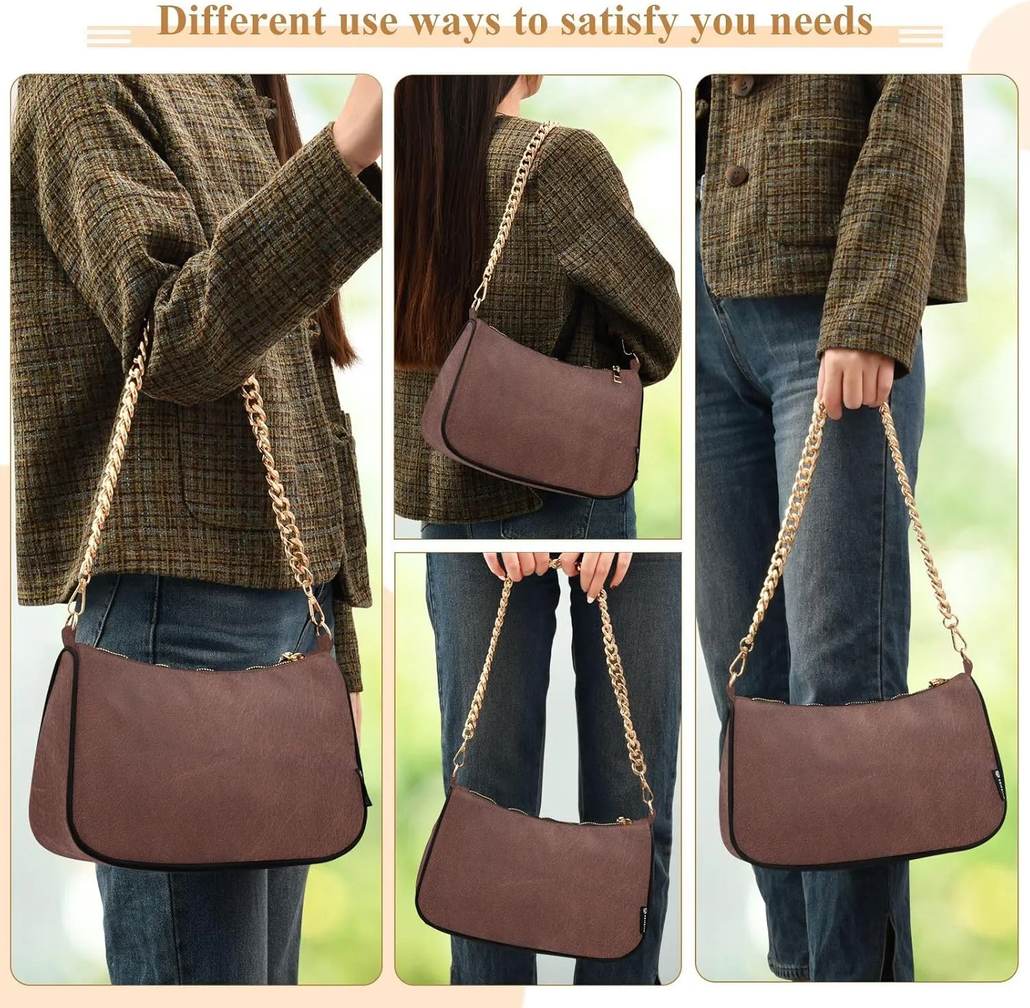 Polyester Shoulder Purses for Women,Fashion Shoulder Bag Purse Womens Crescent Crossbody Bag