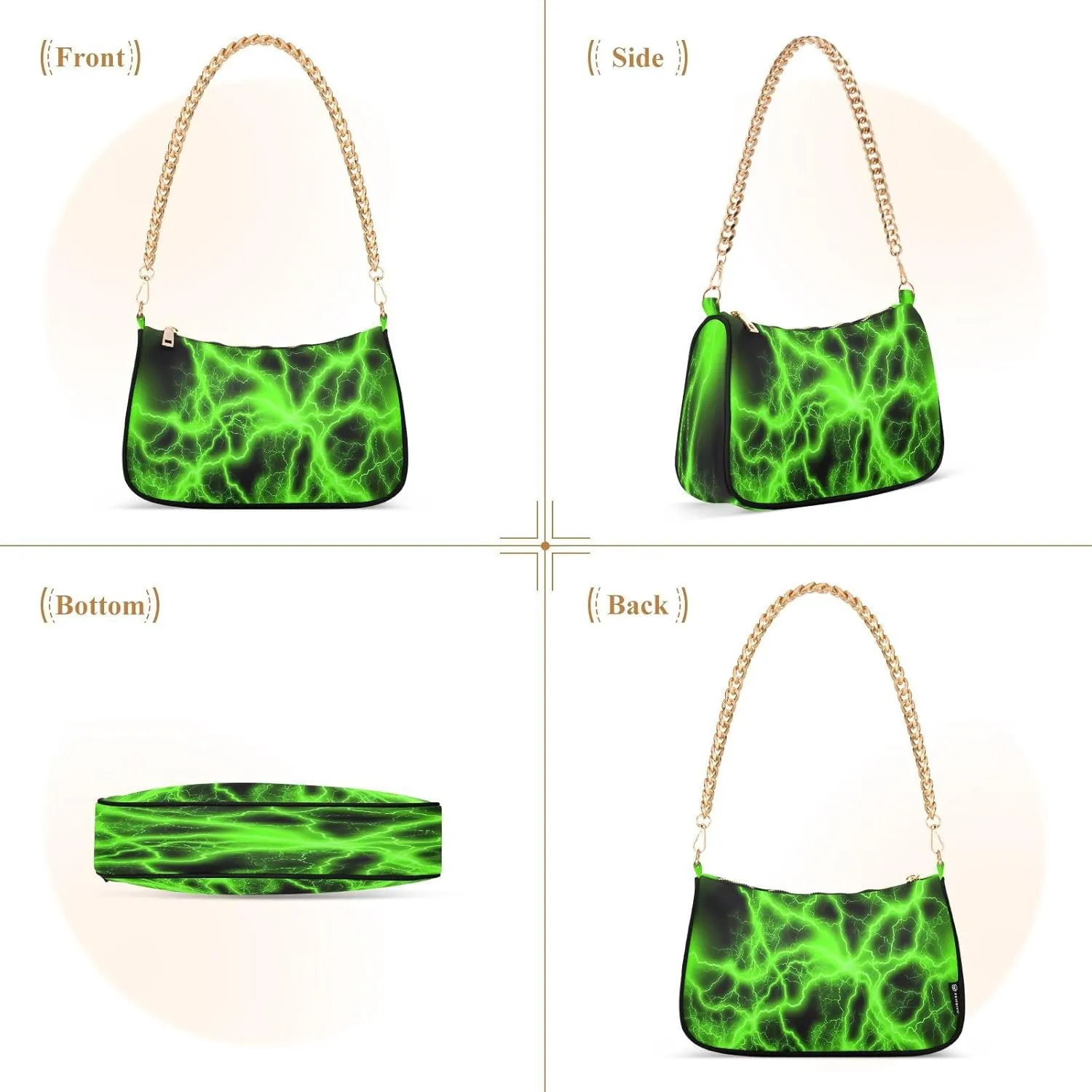 Polyester Shoulder Purses for Women,Fashion Shoulder Bag Purse Womens Crescent Crossbody Bag