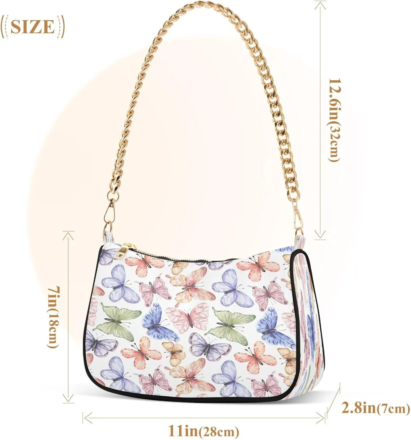 Polyester Shoulder Purses for Women,Fashion Shoulder Bag Purse Womens Crescent Crossbody Bag